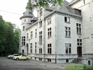 Concours et présentation d'anciens modèles de voiture, ici des Simca